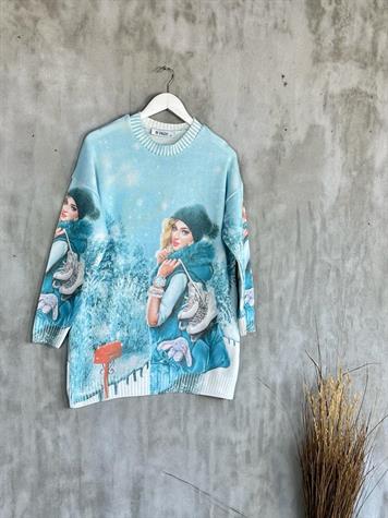 Tasarım Model Tunik Kazak (Turkuaz)
