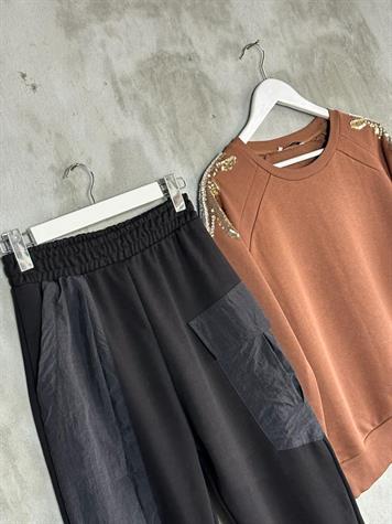Tasarım Paraşüt Cep Detaylı Şalvar Model Pantolon (Siyah)
