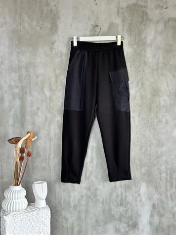 Tasarım Paraşüt Cep Detaylı Şalvar Model Pantolon (Siyah)