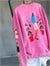 Tasarım Taş Yıkamalı Sırt/Kol Figür Baskılı Sweatshirt ( Pembe)