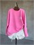 Tasarım Taş Yıkamalı Sırt/Kol Figür Baskılı Sweatshirt ( Pembe)