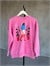 Tasarım Taş Yıkamalı Sırt/Kol Figür Baskılı Sweatshirt ( Pembe)