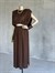 Tasarım Vatkalı Drape Bluz Yırtmaçlı Etek Takım (Kahve)