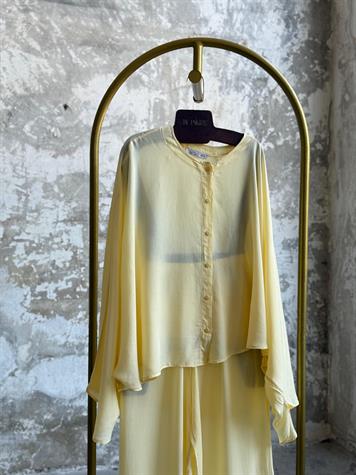 Tasarım Yarasa Kol Tiril Tiril Takım (Sarı) 