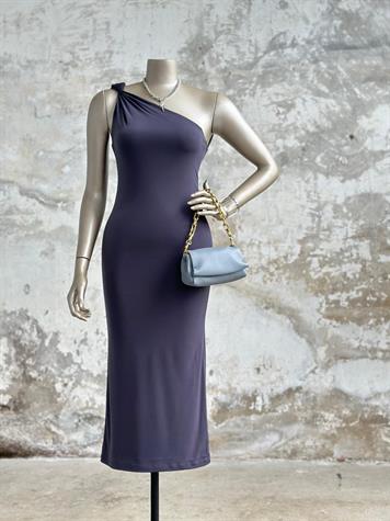 Tek Omuz Kadın Elbise (Antrasit)