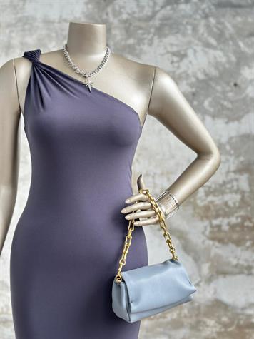 Tek Omuz Kadın Elbise (Antrasit)