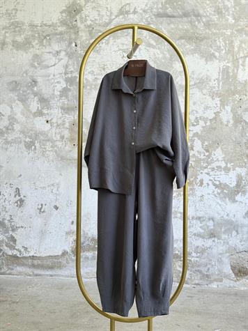 Tensel Kumaş Şalvar Model Takım (Antrasit)