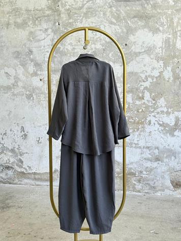Tensel Kumaş Şalvar Model Takım (Antrasit)