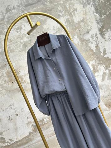 ÖN SİPARİŞE AÇILMIŞTIR...Tensel Kumaş Şalvar Model Takım (İndigo)