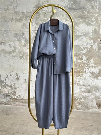 ÖN SİPARİŞE AÇILMIŞTIR...Tensel Kumaş Şalvar Model Takım (İndigo)