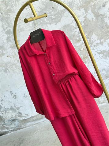 Tensel Kumaş Şalvar Model Takım (Kırmızı)