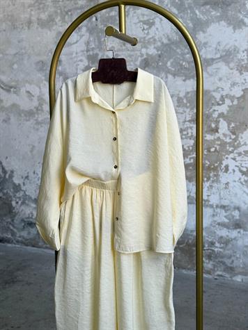Tensel Kumaş Şalvar Model Takım (Limon Sarısı)