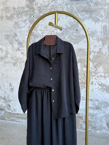 Tensel Kumaş Şalvar Model Takım (Siyah)