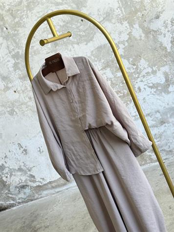 Tensel Kumaş Şalvar Model Takım (Vizon)