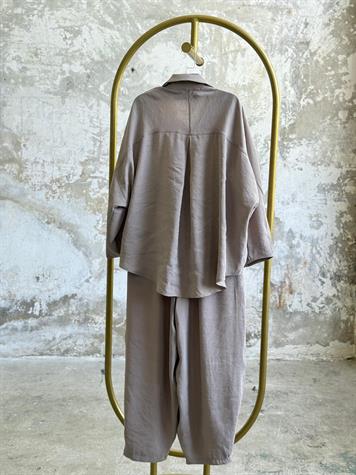 Tensel Kumaş Şalvar Model Takım (Vizon)