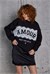 Amour Dantel Detaylı Şardonlu Sweatshirt (Siyah)
