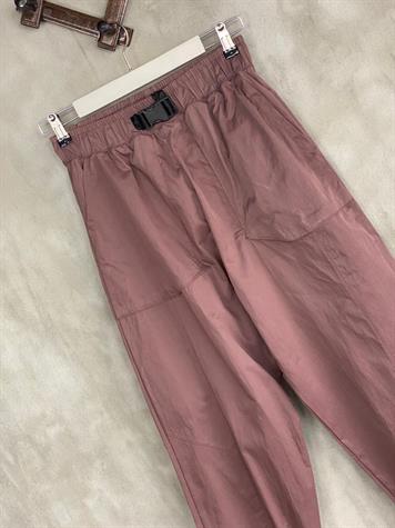 Tokalı Kemerli Paraşüt Kumaş Pantolon (Kahve)