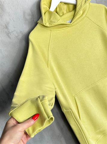 Tunik Boy Yan Yırtmaçlı Kadın Sweat (Yağ Yeşili)