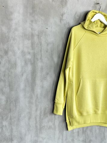 Tunik Boy Yan Yırtmaçlı Kadın Sweat (Yağ Yeşili)