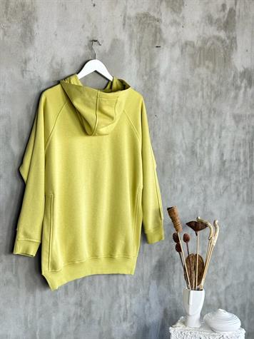 Tunik Boy Yan Yırtmaçlı Kadın Sweat (Yağ Yeşili)