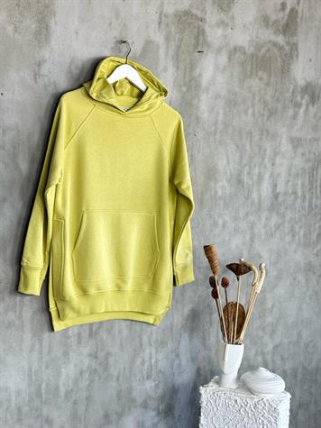 Tunik Boy Yan Yırtmaçlı Kadın Sweat (Yağ Yeşili)