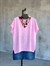 V Yaka Yan Yırtmaç Bluz (Pembe)