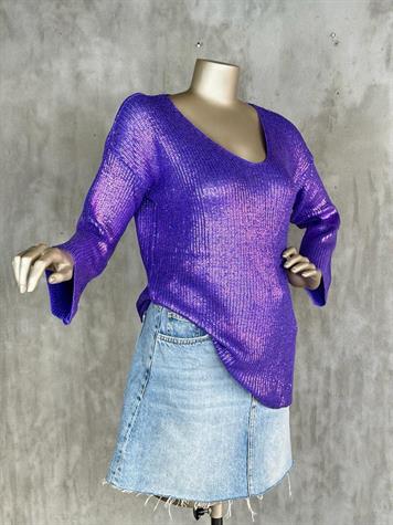 Varak Baskılı Merserize Kazak (Mor)