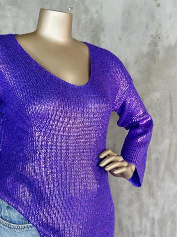 Varak Baskılı Merserize Kazak (Mor)