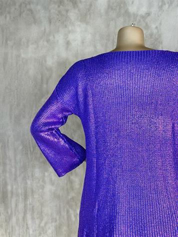 Varak Baskılı Merserize Kazak (Mor)