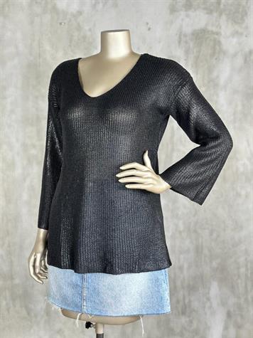 Varak Baskılı Merserize Kazak (Siyah)