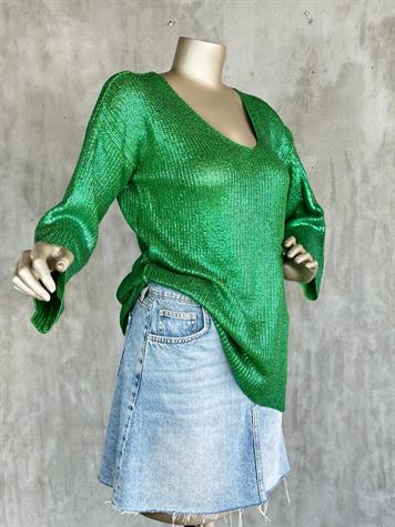 Varak Baskılı Merserize Kazak (Yeşil)