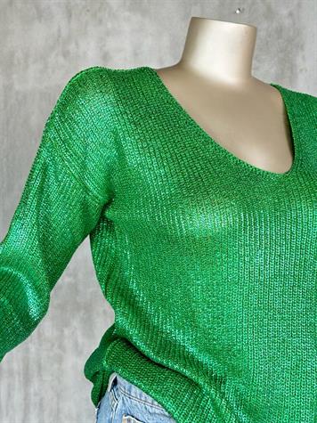 Varak Baskılı Merserize Kazak (Yeşil)