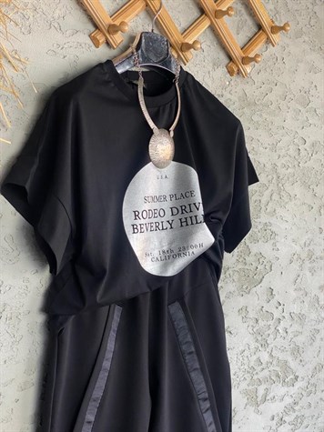 Varak Baskılı Tshirt (Siyah)