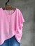 Verev Kesim Asimetrik Bluz (Pembe)