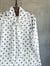 Vintage Boyun Bağlamalı Puantiyeli Gömlek (Beyaz)