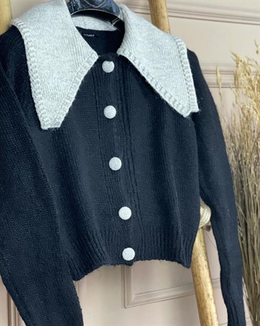 Vintage Model Yumoş Hırka Kazak (SİYAH)