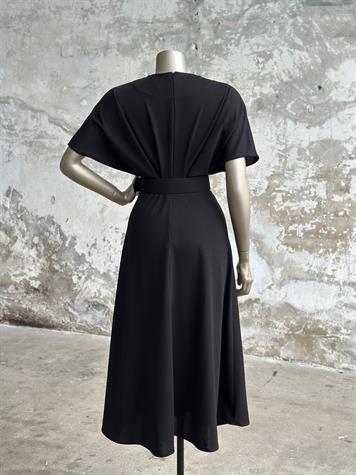Vintage Toka Kemerli Elbise (Siyah)