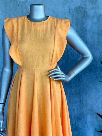 Vintage Volanlı Elbise (Oranj)