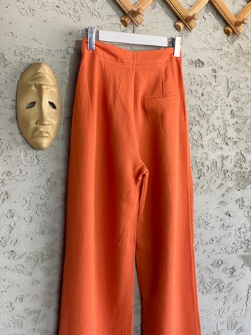 Viskon Keten Pantolon (Oranj)