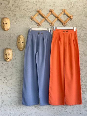 Viskon Keten Pantolon (Oranj)