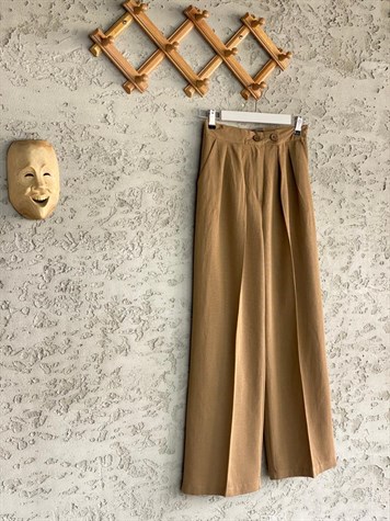 Viskon Keten Pantolon (Camel)