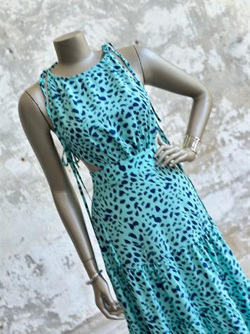 Yan Bağcık Detaylı Tasarım Elbise (Mavi)