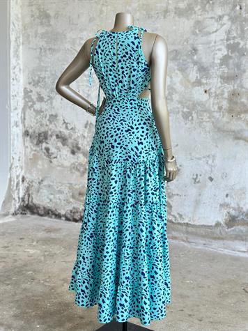 Yan Bağcık Detaylı Tasarım Elbise (Mavi)