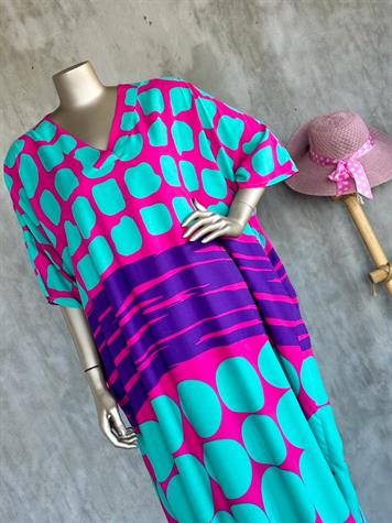 Yarasa Kol Maxi Boy Elbise (Mor)