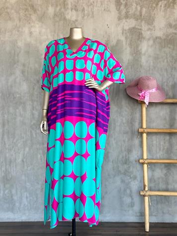 Yarasa Kol Maxi Boy Elbise (Mor)