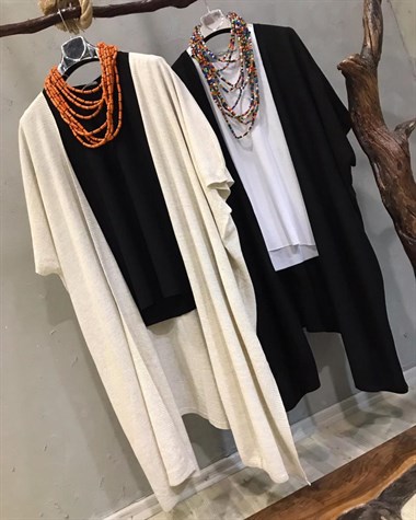 Yarasa Kol Salaş Hırka (SİYAH & TAŞ)