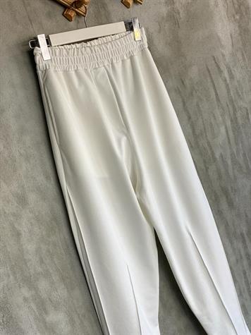 Yarı Çımalı Jogger Pantolon (Beyaz)