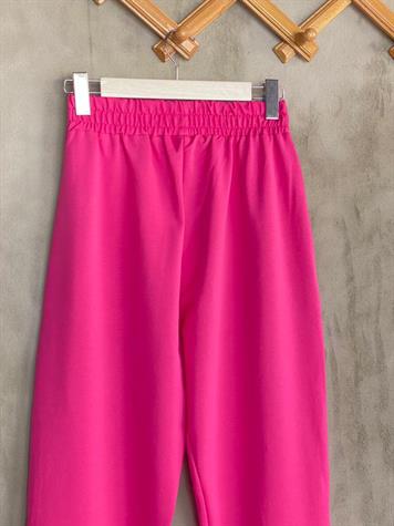Yarı Çımalı Jogger Pantolon (Fuşya)