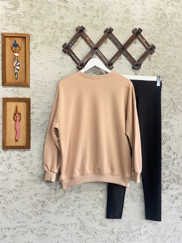 Yıldız Model Zincir Detay Sweat (Vizon)