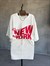 Yıldız New York Baskılı Oversize Tişört (Beyaz)